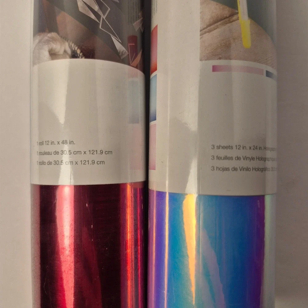 Cricut Vinyl Bundle‎ 2 Rolls Holographic Adhesive Foil Craft DIY Lot